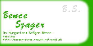bence szager business card